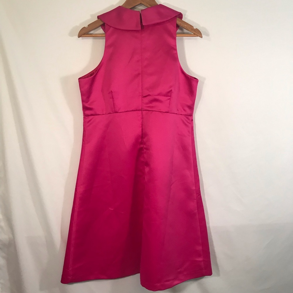 Sleeveless Fuchsia Ruffle-Front Midi Dress - Picture 6 of 7